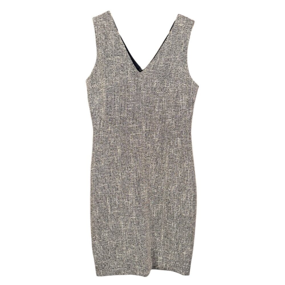 Banana Republic Tweed Sheath Dress Size 6 Sleeveless V-Neck Classic Workwear